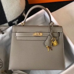 Hermes Kelly 25cm Sellier Bag In Gris Asphalt Epsom Leather