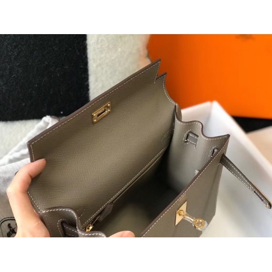 Hermes Kelly 25cm Sellier Bag In Gris Asphalt Epsom Leather