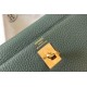 Hermes Kelly 25cm Retourne Bag In Vert Amande Clemence Leather