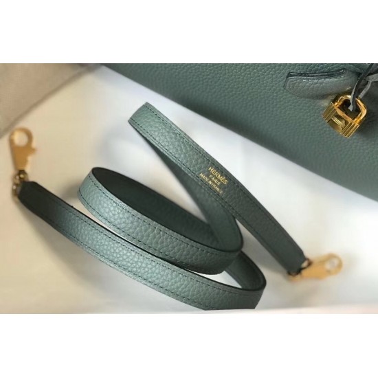 Hermes Kelly 25cm Retourne Bag In Vert Amande Clemence Leather