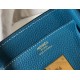 Hermes Blue Jean Clemence Birkin 35cm Bag