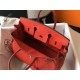 Hermes Birkin 25cm Bag In Red Clemence Leather