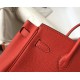 Hermes Birkin 25cm Bag In Red Clemence Leather