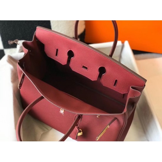 Hermes Birkin 35cm Bag In Bordeaux Clemence Leather