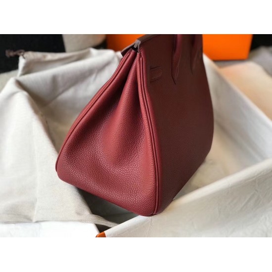 Hermes Birkin 35cm Bag In Bordeaux Clemence Leather