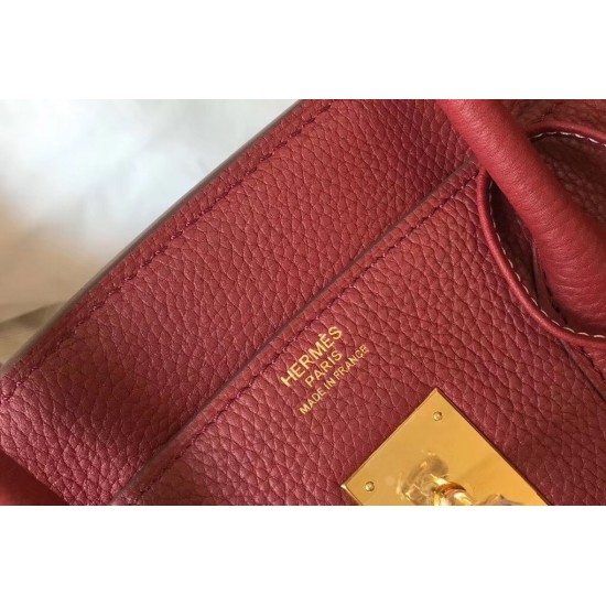 Hermes Birkin 35cm Bag In Bordeaux Clemence Leather