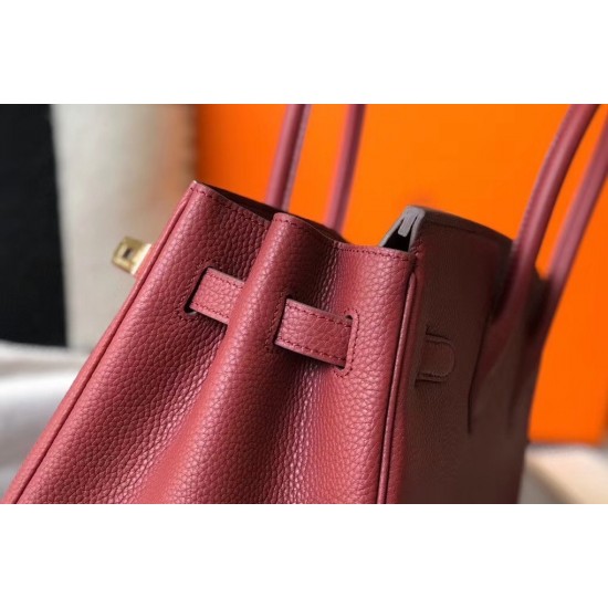 Hermes Birkin 35cm Bag In Bordeaux Clemence Leather