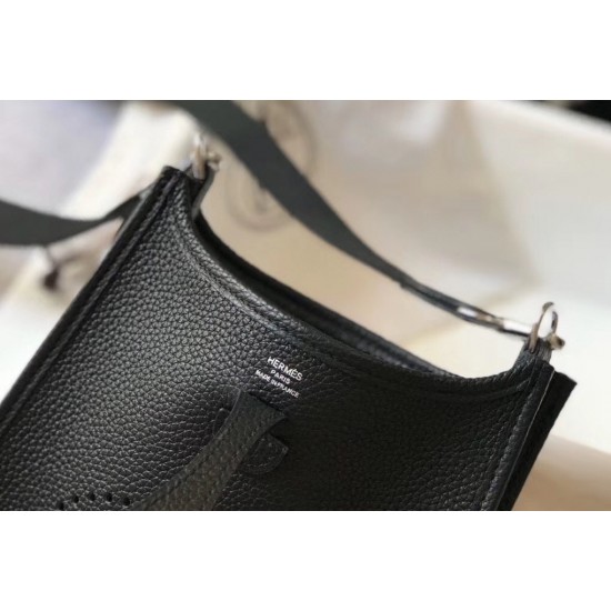 Hermes Evelyne III TPM Mini Bag In Black Clemence Leather