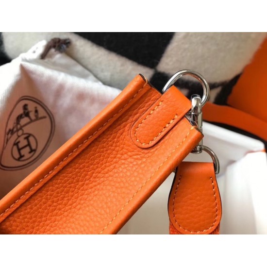 Hermes Evelyne III TPM Mini Bag In Orange Clemence Leather