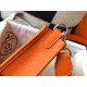 Hermes Evelyne III TPM Mini Bag In Orange Clemence Leather