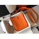 Hermes Evelyne III TPM Mini Bag In Orange Clemence Leather