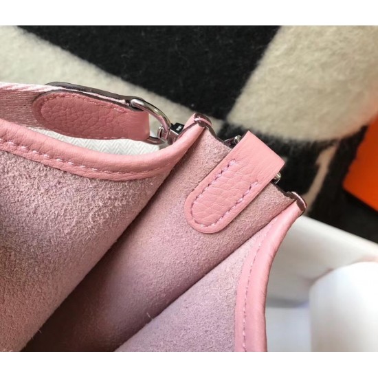 Hermes Evelyne III TPM Mini Bag In Pink Clemence Leather