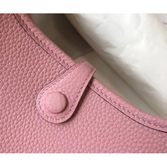 Hermes Evelyne III TPM Mini Bag In Pink Clemence Leather