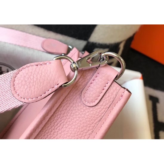 Hermes Evelyne III TPM Mini Bag In Pink Clemence Leather