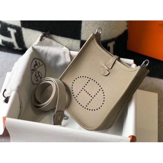 Hermes Evelyne III TPM Mini Bag In Tourterelle Clemence Leather