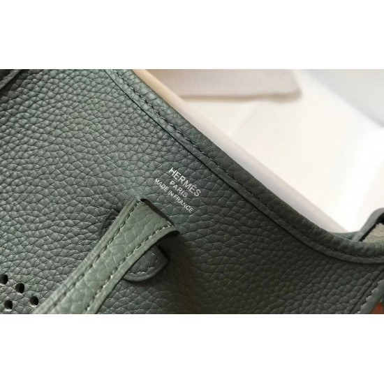 Hermes Evelyne III TPM Mini Bag In Vert Amande Clemence Leather