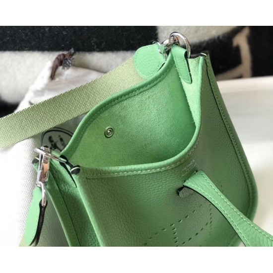 Hermes Evelyne III TPM Mini Bag In Vert Criquet Clemence Leather