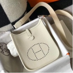 Hermes Evelyne III TPM Mini Bag In Craie Clemence Leather