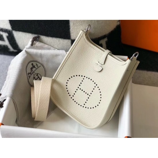 Hermes Evelyne III TPM Mini Bag In Craie Clemence Leather