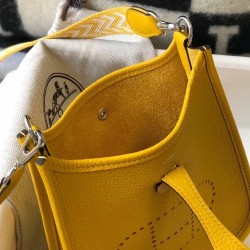 Hermes Evelyne III TPM Mini Bag In Yellow Clemence Leather