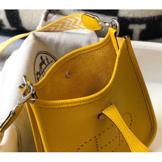 Hermes Evelyne III TPM Mini Bag In Yellow Clemence Leather