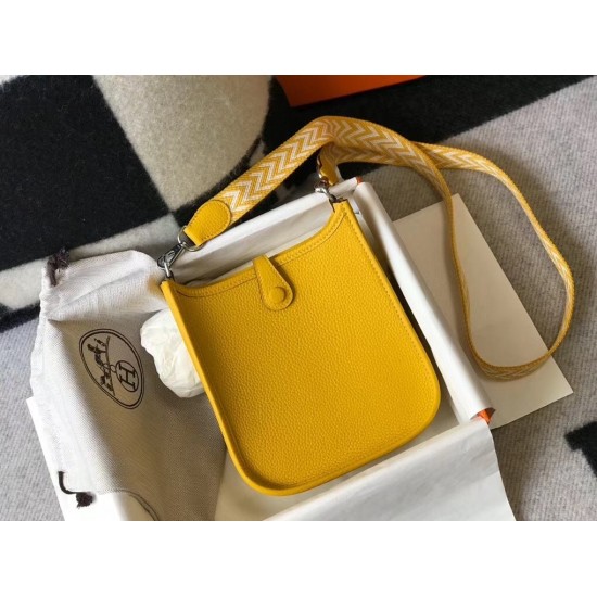 Hermes Evelyne III TPM Mini Bag In Yellow Clemence Leather