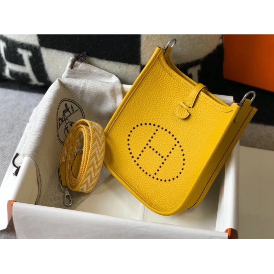 Hermes Evelyne III TPM Mini Bag In Yellow Clemence Leather