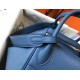 Hermes Blue Agate Clemence Lindy 30cm Bag with PHW