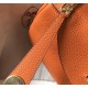 Hermes Orange Clemence Lindy 30cm Bag with GHW