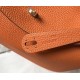 Hermes Orange Clemence Lindy 30cm Bag with GHW