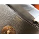 Hermes Taupe Grey Clemence Lindy 30cm Bag with GHW