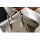 Hermes Gris Tourterelle Clemence Lindy 30cm Bag with GHW