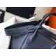 Hermes Dark Blue Clemence Lindy 30cm Bag with GHW