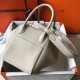 Hermes Craie Clemence Lindy 30cm Bag with GHW