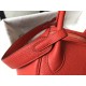 Hermes Red Clemence Lindy 30cm Bag with GHW