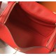 Hermes Red Clemence Lindy 30cm Bag with GHW