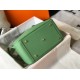 Hermes Vert Criquet Clemence Lindy 30cm Bag with GHW