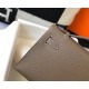 Hermes Kelly Pochette Bag In Taupe Grey Epsom Leather