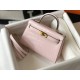 Hermes Kelly Mini II Bag In Rose Dragee Embossed Crocodile Leather