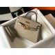 Hermes Kelly Mini II Bag In Taupe Embossed Crocodile Leather