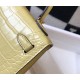 Hermes Kelly Mini II Bag In Jaune Poussin Embossed Crocodile Leather