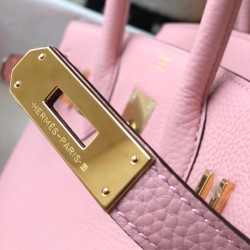 Hermes Pink Clemence Birkin 30cm Bag GHW