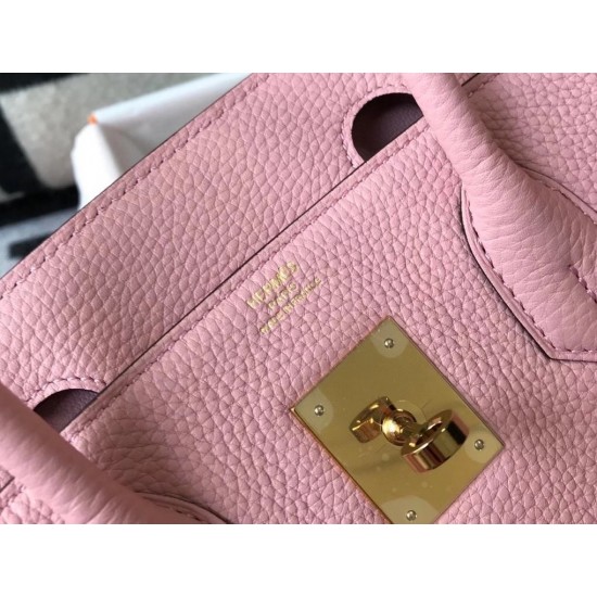 Hermes Pink Clemence Birkin 30cm Bag GHW