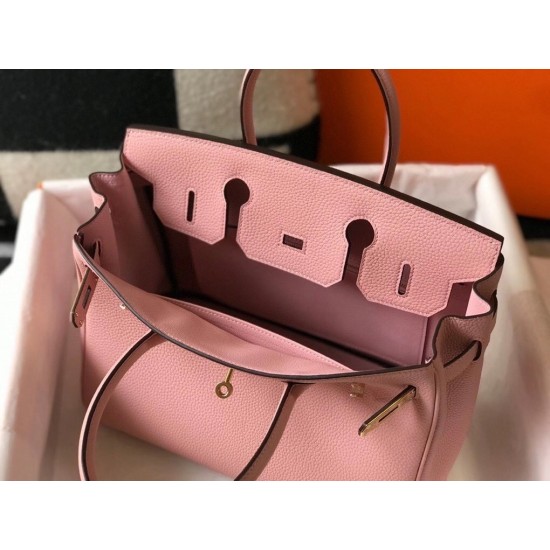 Hermes Pink Clemence Birkin 30cm Bag GHW