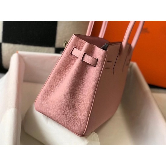 Hermes Pink Clemence Birkin 30cm Bag GHW