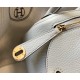 Hermes Mini Lindy Bag In Pearl Grey Clemence Leather