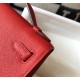 Hermes Kelly Pochette Bag In Red Epsom Leather