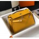 Hermes Kelly Pochette Bag In Yellow Epsom Leather