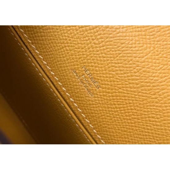 Hermes Kelly Pochette Bag In Yellow Epsom Leather