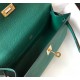 Hermes Kelly Pochette Bag In Vert Veronese Epsom Leather